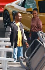 TAYLOUR PAIGE and Eddie Murphy on the Set of Beverly Hills Cop 4 in Los Angeles 01/18/2024