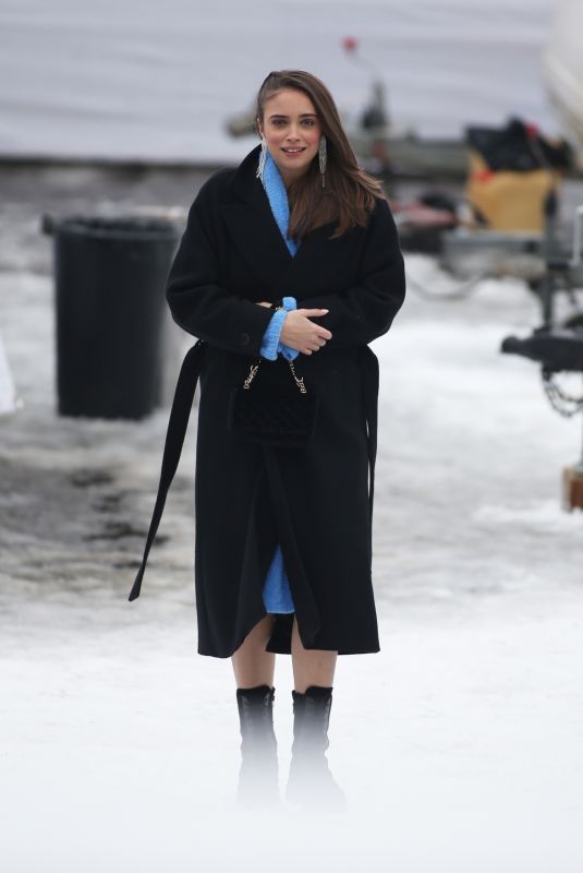 TEONA STAVARACHI on the Set of April X in Bucharest 01/28/2024