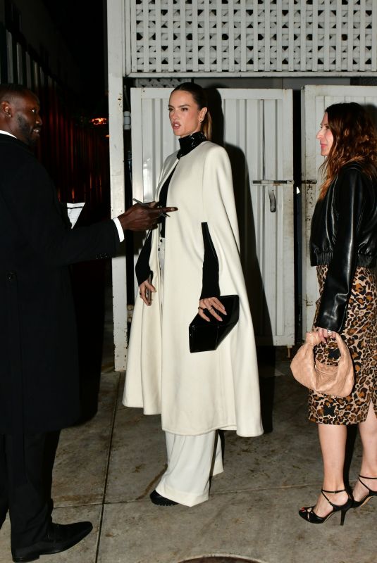 ALESSANDRA AMBROSIO Arrives at San Vicente Bungalows in West Hollywood 02/13/2024
