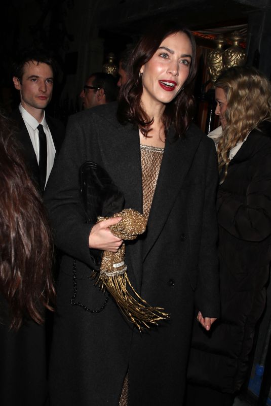 ALEXA CHUNG Arrives at British Vogue and Tiffany & Co BAFTA Afterparty in London 02/18/2024