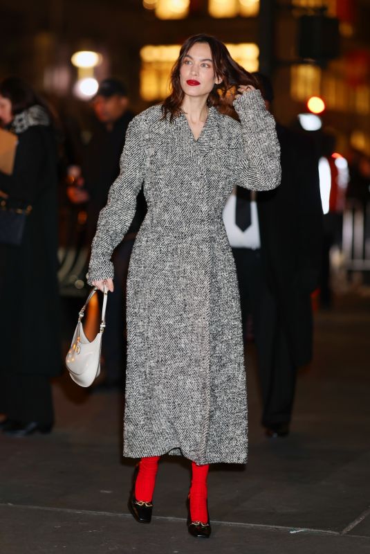 ALEXA CHUNG Arrives at Tory Burch Fashion Show in New York 02/12/2024