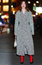 ALEXA CHUNG Arrives at Tory Burch Show at New York Fashion Week 02/12/2024