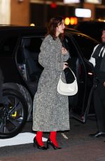 ALEXA CHUNG Arrives at Tory Burch Show at New York Fashion Week 02/12/2024