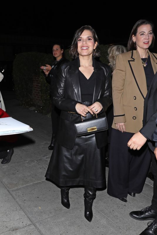 AMERICA FERRERA Arrives at LuckyChap’s Private Party at Delilah in West Hollywood 02/12/2024