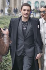 AMY JACKSON Arrives at Genny Fashion Show at Milan Fashion Week 02/22/2024