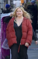 AMY SCHUMER on the Set of Kinda Pregnant in New York 02/26/2024