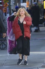 AMY SCHUMER on the Set of Kinda Pregnant in New York 02/26/2024