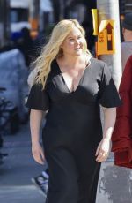 AMY SCHUMER on the Set of Kinda Pregnant in New York 02/26/2024
