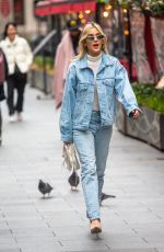 ASHLEY ROBERTS in Double Denim at Global Radio Studios in London 01/31/2024