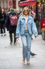 ASHLEY ROBERTS in Double Denim at Global Radio Studios in London 01/31/2024