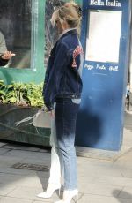 ASHLEY ROBERTS in Two Sided Double Denim Arrives at Heart Breakfast Show in London 02/23/2024