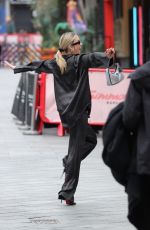 ASHLEY ROBERTS Records a Tick Tok Video at Heart Breakfast in London 02/28/2024