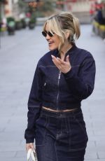 ASHLEY ROBERTS Wearing Double Denim Out in London 02/05/2024