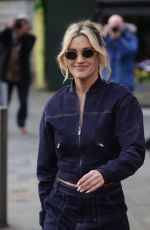ASHLEY ROBERTS Wearing Double Denim Out in London 02/05/2024