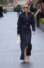 ASHLEY ROBERTS Wearing Double Denim Out in London 02/05/2024