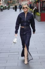 ASHLEY ROBERTS Wearing Double Denim Out in London 02/05/2024
