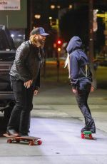 AVRIL LAVIGNE and Nate Smith Drink in Back of Their Truck and Skateboard Around West Hollywood 01/30/2024