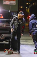 AVRIL LAVIGNE and Nate Smith Drink in Back of Their Truck and Skateboard Around West Hollywood 01/30/2024