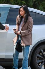 AWKWAFINA Out for Lunch at San Vicente Bungalows in West Hollywood 02/16/2024