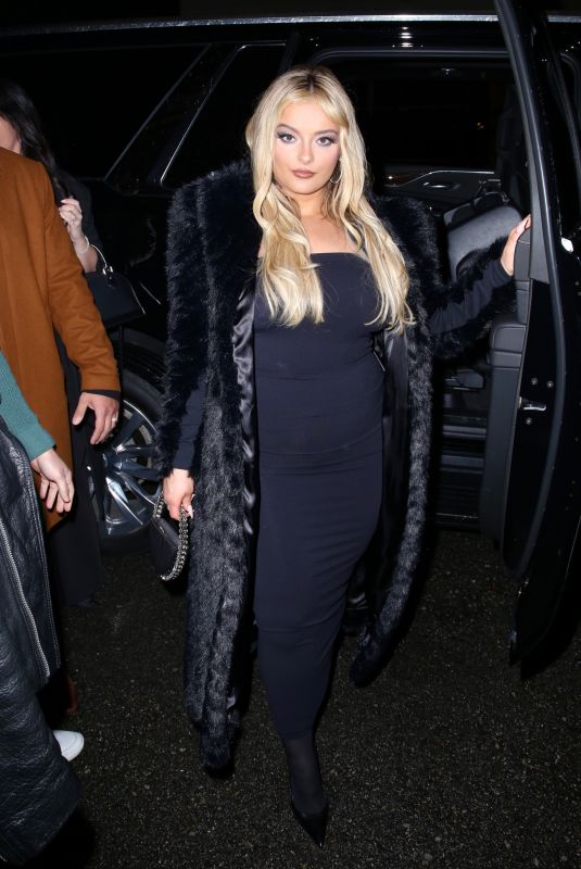 BEBE REXHA Arrives at Warner Bros Music Pre-Grammy Party at Hollywood Athletic Club in Los Angeles 02/01/2024