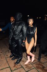 BIANCA CENSORI and Kanye West Arrives at The Nuova Arena Restaurant in Milan 02/23/2024