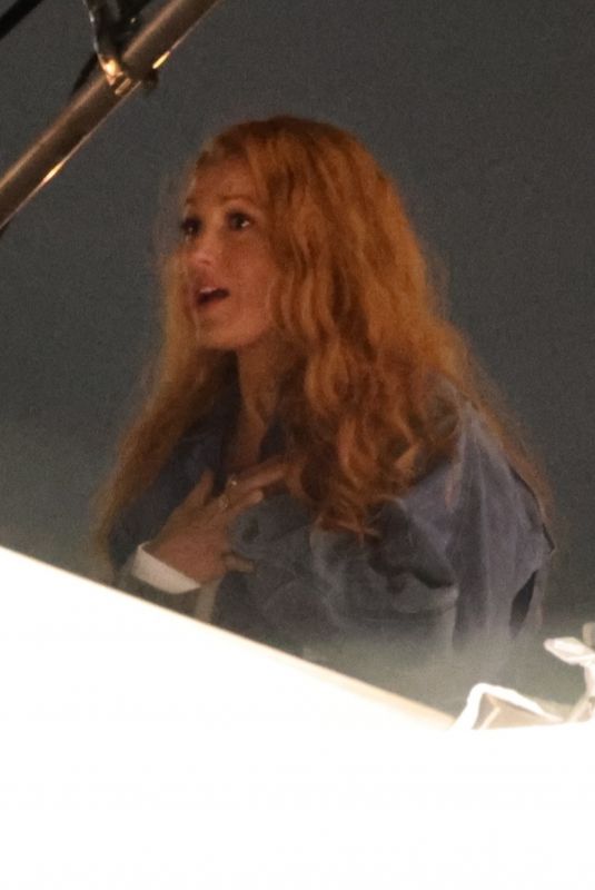 BLAKE LIVELY on the Set of It Ends With Us in Los Angeles 02/08/2024