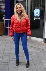 CAROL VORDERMAN in a Blue Jumpsuit Arrives at LBC Radio in London 02/04/2024