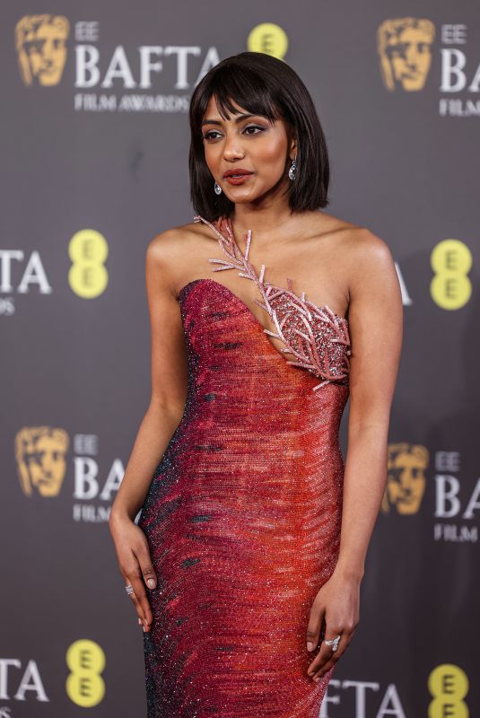CHARITHRA CHANDRAN at EE Bafta Film Awards 2024 in London 02/18/2024