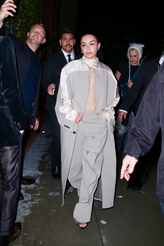 CHARLI XCX Arrives at Warner Bros Music Pre-Grammy Party at Hollywood Athletic Club in Los Angeles 02/01/2024