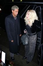CHER and Alexander A.E. Edwards Arrives at Warner Bros Music Pre-Grammy Party at Hollywood Athletic Club in Los Angeles 02/01/2024