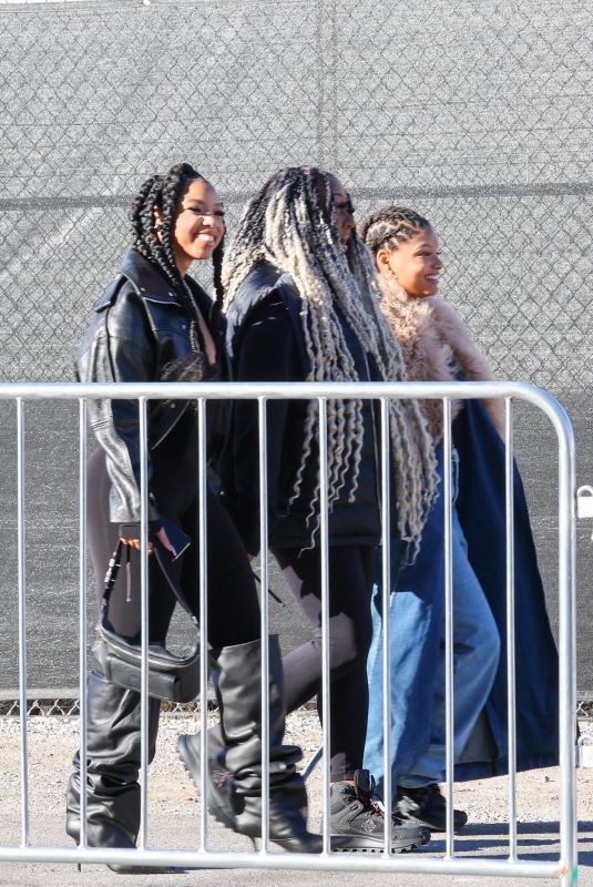 CHLOE and HALLE BAILEY Arrives at Super Bowl in Las Vegas 02/11/2024