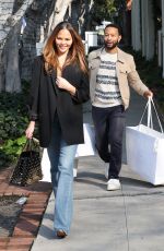 CHRISSY TEIGEN and John Legend Out Shopping on Melrose Place in West Hollywood 02/27/2024