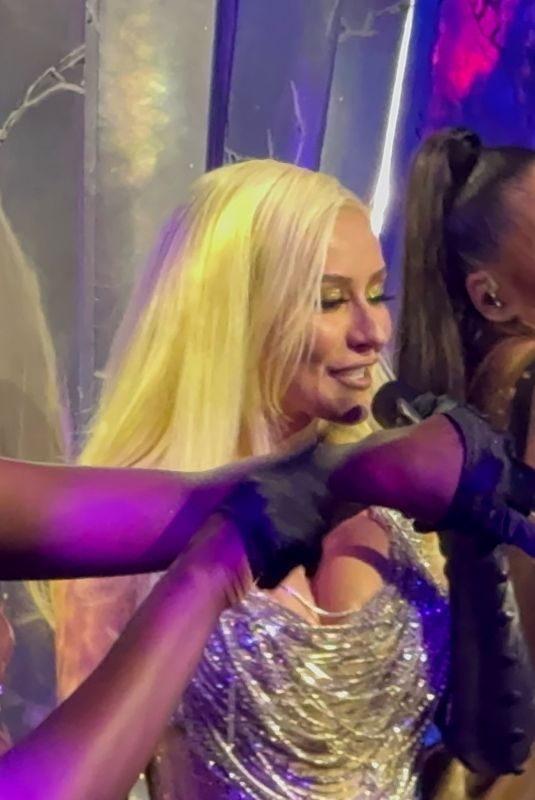CHRISTINA AGUILERA Performs at a Burlesque Show in Las Vegas 02/10/2024