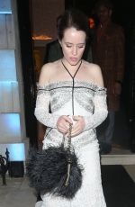 CLAIRE FOY Leaves Netflix BAFTA Awards Afterparty at Chiltern Firehouse in London 02/18/2024