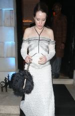 CLAIRE FOY Leaves Netflix BAFTA Awards Afterparty at Chiltern Firehouse in London 02/18/2024