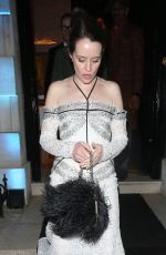 CLAIRE FOY Leaves Netflix BAFTA Awards Afterparty at Chiltern Firehouse in London 02/18/2024