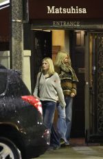 CLAUDIA SCHIFFER and CLEMENTINE POPPY DE VERE DRUMMOND Out for Sushi Dinner at Matsuhisa in Beverly Hills 02/05/2024