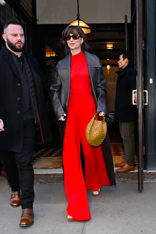 DAKOTA JOHNSON Leaves Greenwich Hotel in New York 02/07/2024