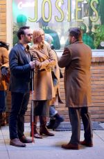 DEBORAH ANN WOLL and Elden Henson on the Set of Daredevil in New York 02/05/2024