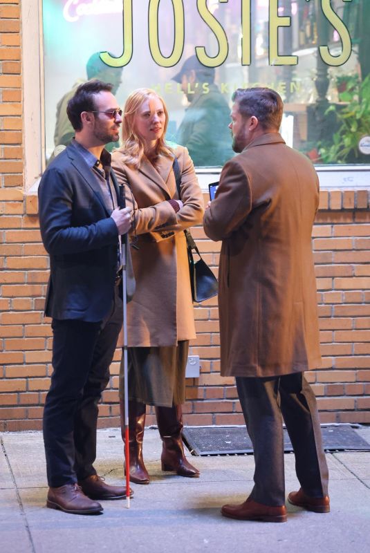 DEBORAH ANN WOLL and Elden Henson on the Set of Daredevil in New York 02/05/2024