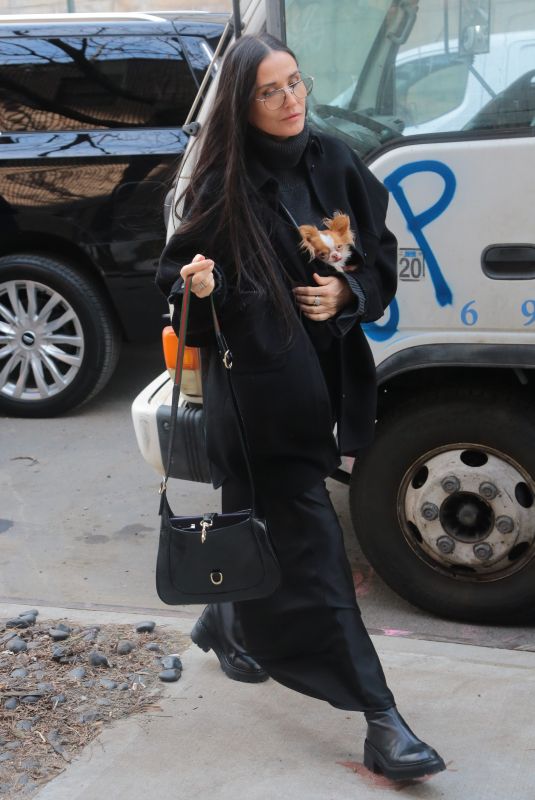 DEMI MOORE Arrives at Industria Williamsburg Photo Studio in New York 02/12/2024
