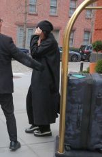 DEMI MOORE Leaves her Hotel in New York 02/01/2024