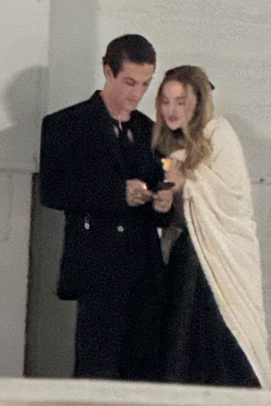 DOVE CAMERON and Damiano David Sneak Away from 2024 MusiCares Event in Los Angeles 02/03/2024