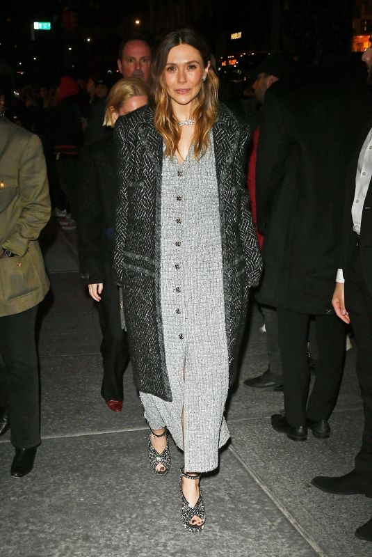 ELIZABETH OLSEN Arrives at a Chanel Dinner in New York 02/07/2024