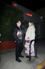 ELLE EVANS Arrives at Giorgio Baldi Restaurant in Santa Monica 02/14/2024