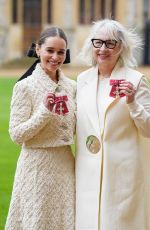 EMILIA CLARKE Became a Member of the Order of the British Empire During an Investiture Ceremony at Windsor Castle 02/21/2024