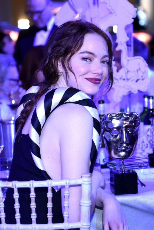 EMMA STONE at EE Bafta Film Awards Dinner in London 02/18/2024