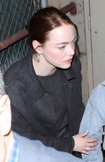 EMMA STONE Leaves Q&A for Poor Things in Los Angeles 02/09/2024