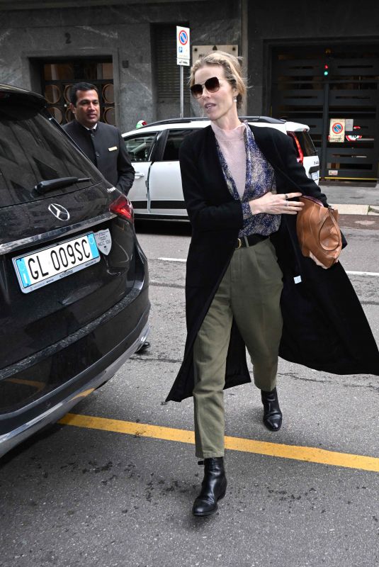 EVA HERZIGOVA Arrives at Her Hotel in Milan 02/23/2024