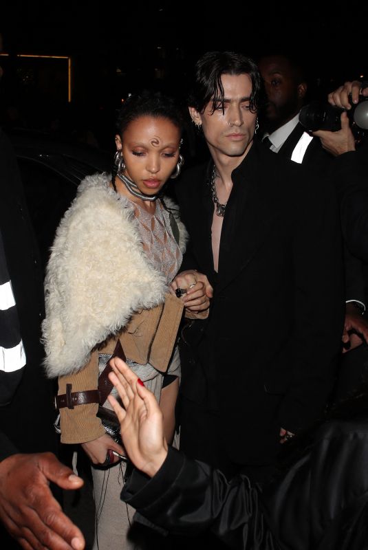 FKA TWIGS Arrives at British Vogue and Tiffany & Co BAFTA Afterparty in London 02/18/2024